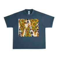Midnight Navy sunflowers with patterns Urban Heavy Tee - TumblerDesignByShophia