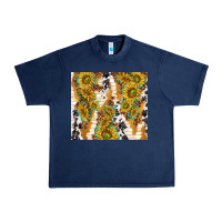 Navy sunflowers with patterns Urban Heavy Tee - TumblerDesignByShophia