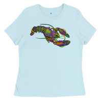 Baby Blue mardi gras lobster Ladies Tee - RanaPortraitStore