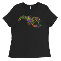 Black mardi gras lobster Ladies Tee - RanaPortraitStore