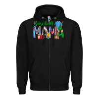 Black baseball mama Zipper Hoodie - CowhideDigitalArt
