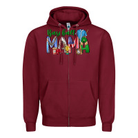 Burgundy baseball mama Zipper Hoodie - CowhideDigitalArt
