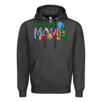 Charcoal Heather baseball mama Zipper Hoodie - CowhideDigitalArt