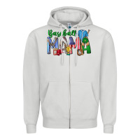 Dove Grey baseball mama Zipper Hoodie - CowhideDigitalArt