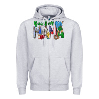 Heather Grey baseball mama Zipper Hoodie - CowhideDigitalArt