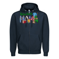 Navy baseball mama Zipper Hoodie - CowhideDigitalArt