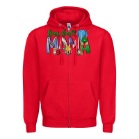Red baseball mama Zipper Hoodie - CowhideDigitalArt