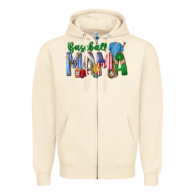 Baseball Mama Zipper Hoodie by CowhideDigitalArt | Teevron