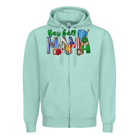 Seafoam baseball mama Zipper Hoodie - CowhideDigitalArt