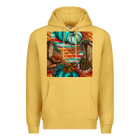 Antique Gold western thanksgiving seamless pattern Premium Hoodie - BundleAndBundleShop