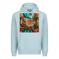 Blue Mist western thanksgiving seamless pattern Premium Hoodie - BundleAndBundleShop