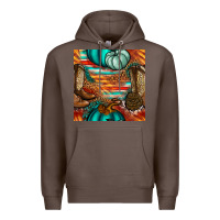 Coffee western thanksgiving seamless pattern Premium Hoodie - BundleAndBundleShop