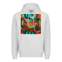 Dove Grey western thanksgiving seamless pattern Premium Hoodie - BundleAndBundleShop