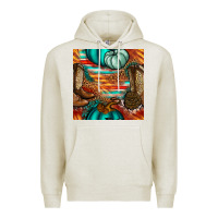Oatmeal Heather western thanksgiving seamless pattern Premium Hoodie - BundleAndBundleShop