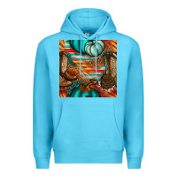 Ocean Blue western thanksgiving seamless pattern Premium Hoodie - BundleAndBundleShop