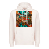 Pale Pink western thanksgiving seamless pattern Premium Hoodie - BundleAndBundleShop