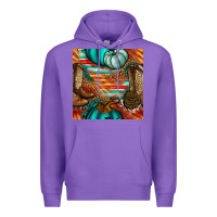 Purple western thanksgiving seamless pattern Premium Hoodie - BundleAndBundleShop