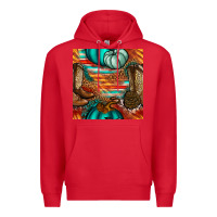 Red western thanksgiving seamless pattern Premium Hoodie - BundleAndBundleShop