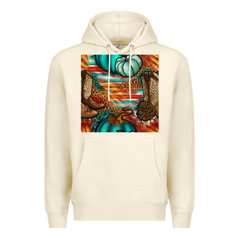 Western Thanksgiving Seamless Pattern Premium Hoodie by BundleAndBundleShop | Teevron