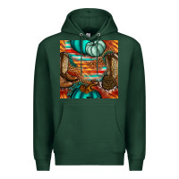 Sports Green western thanksgiving seamless pattern Premium Hoodie - BundleAndBundleShop