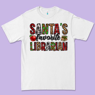 Santa's Favorite Librarian Premium Tee Designed By Jasminsmagicworld