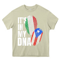 Mossy Italian And Puerto Rican DNA Mix Flag Heritage Gift Heavy Core Tee - minhPixels