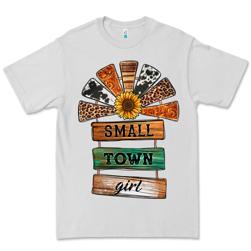Small Town Girl Western Windmill Wooden Boards Premium Tee by Jasminsmagicworld | Teevron