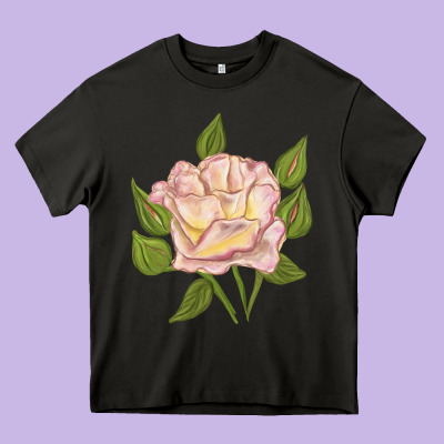 Life's Little Pleasures Rose Heavy Core Tee Designed By Lillyallendesigns