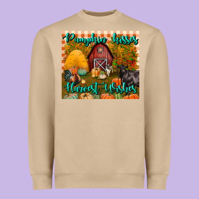 Pumpkin Kisses Harvest Wishes Tumbler Heavyweight Sweatshirt Designed By Bundleandbundleshop