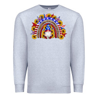 Heather Grey american flag gnomes sunflowers rainbow Premium Sweatshirt - Artiststas
