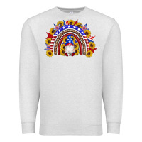 Oatmeal Heather american flag gnomes sunflowers rainbow Premium Sweatshirt - Artiststas