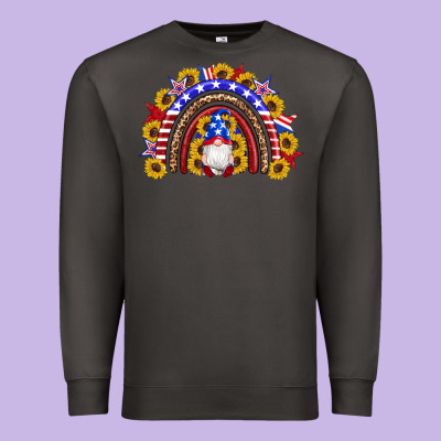 American Flag Gnomes Sunflowers Rainbow Premium Sweatshirt Designed By Artiststas