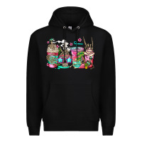 Black skeleton summer coffee cups Premium Hoodie - Jasminsmagicworld