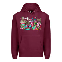 Burgundy skeleton summer coffee cups Premium Hoodie - Jasminsmagicworld