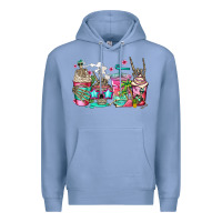 Colony Blue skeleton summer coffee cups Premium Hoodie - Jasminsmagicworld