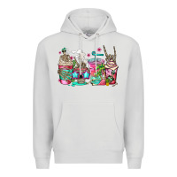 Dove Grey skeleton summer coffee cups Premium Hoodie - Jasminsmagicworld