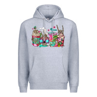 Heather Grey skeleton summer coffee cups Premium Hoodie - Jasminsmagicworld