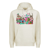 Oatmeal Heather skeleton summer coffee cups Premium Hoodie - Jasminsmagicworld