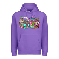 Purple skeleton summer coffee cups Premium Hoodie - Jasminsmagicworld