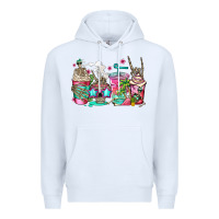 White skeleton summer coffee cups Premium Hoodie - Jasminsmagicworld