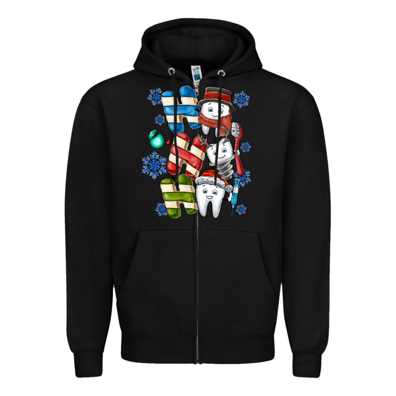 Ho Ho Ho Teeth Zipper Hoodie by CowhideDigitalArt | Teevron