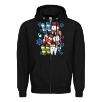Black ho ho ho teeth Zipper Hoodie - CowhideDigitalArt