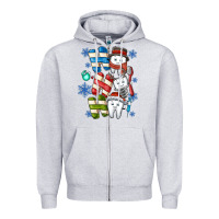 Heather Grey ho ho ho teeth Zipper Hoodie - CowhideDigitalArt