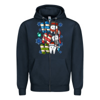 Navy ho ho ho teeth Zipper Hoodie - CowhideDigitalArt