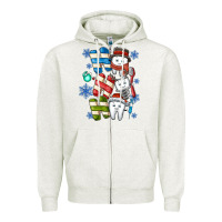 Oatmeal Heather ho ho ho teeth Zipper Hoodie - CowhideDigitalArt