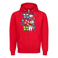 Red ho ho ho teeth Zipper Hoodie - CowhideDigitalArt