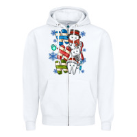 White ho ho ho teeth Zipper Hoodie - CowhideDigitalArt