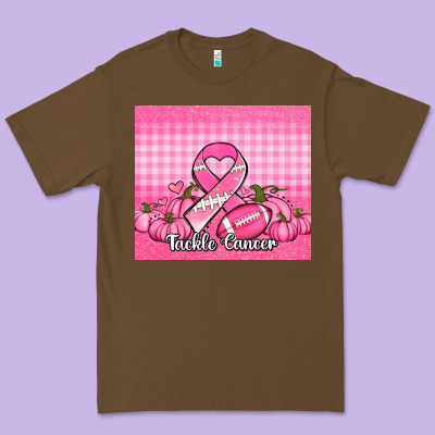 Tackle Cancer Pumpkins Football And Ribbon Premium Tee Designed By Jasminsmagicworld