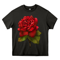 Asphalt Oklahoma Rose Illustrations Heavy Core Tee - LillyAllenDesigns