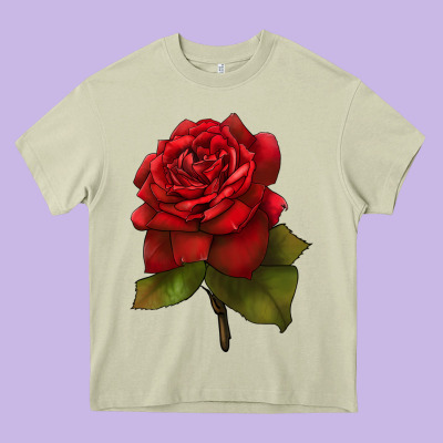 Oklahoma Rose Illustrations Heavy Core Tee Designed By Lillyallendesigns